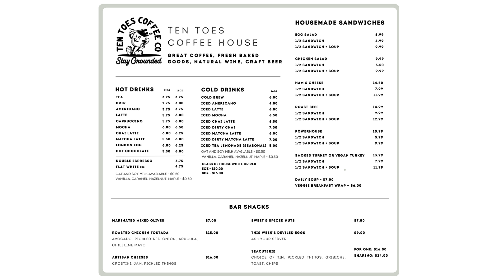 bank menus